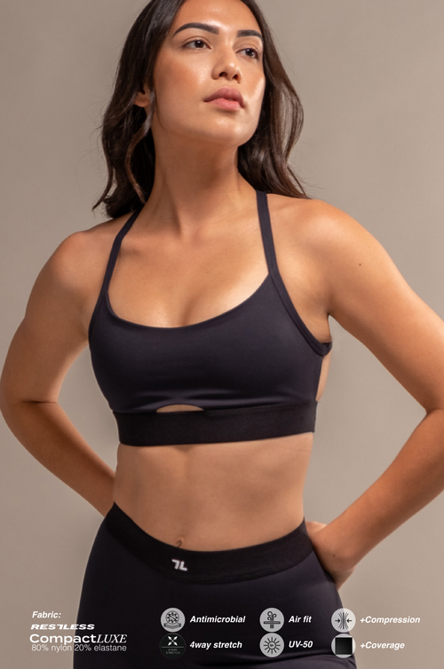 RESTLESS HIGH QUALITY NYLON ACTIVEWEAR SET WOMEN
ropa deportiva RESTLESS para mujer bonita de alta calidad
NYLON NATURAL FABRICS|Color:BLACK